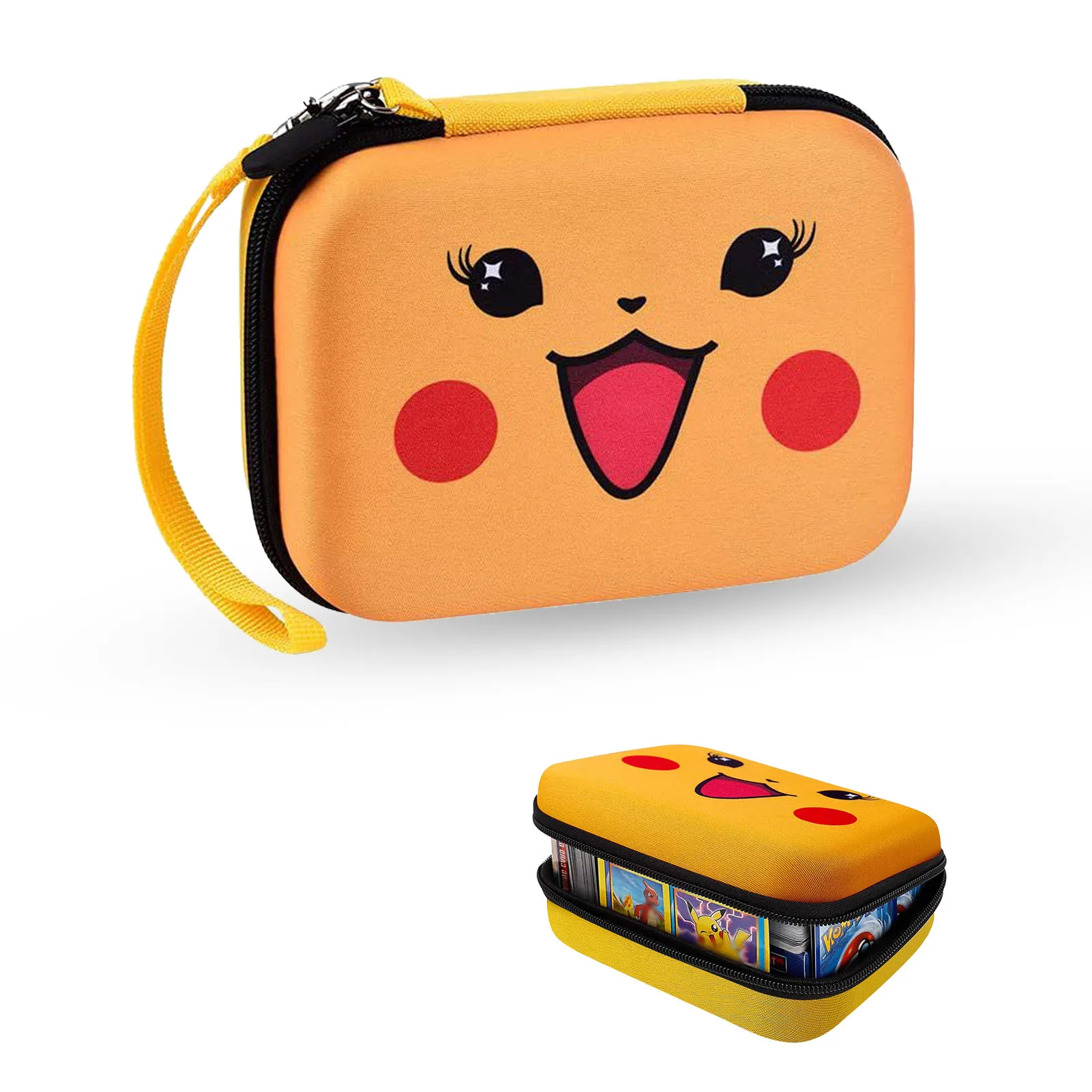 

Ящик для хранения карт PokemonCards вмещает 200Pokemon VMAX TCG органайзер для торговых карт чехол на молнии Пикачу аниме коллекционный держатель подарок
