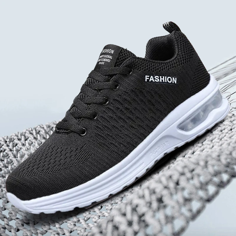 

Men's Running Shoes Comfortable Breathable Mesh Air Cushion Black Sneakers Training Cycling Tennis Sports Shoes Zapatillas