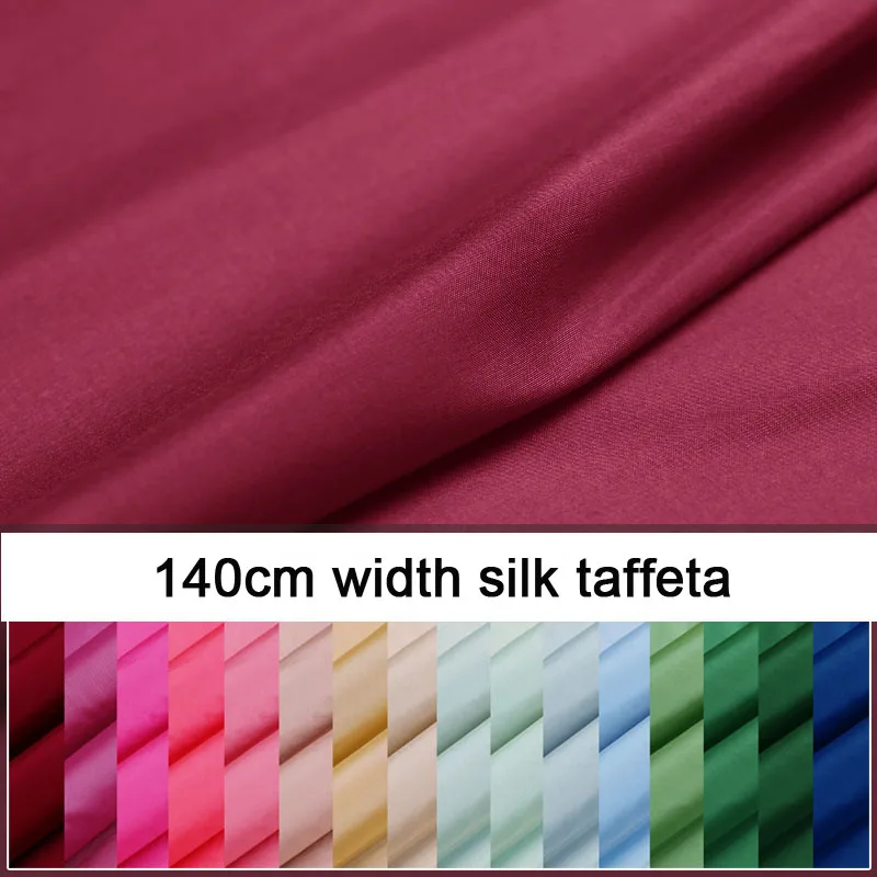 Solid color silk double palace fabric silk taffeta fabric royal blue skin taro brown bean green sauce red green and blue color