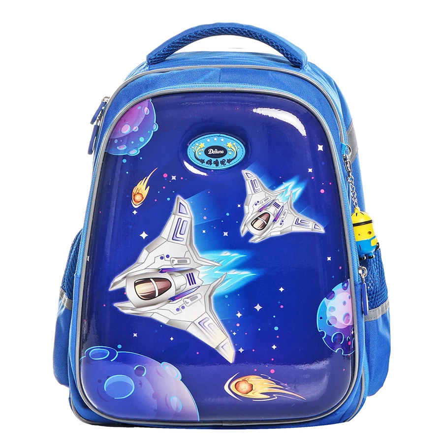 Детский ортопедический рюкзак, детский ортопедический школьный ранец с 3D рисунком космического корабля, класс 1-5