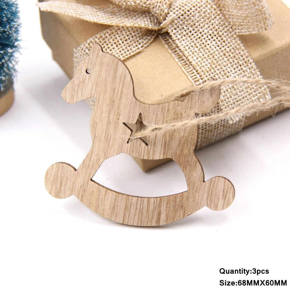 

Деревянные новогодние подвески DIY House 3 шт.