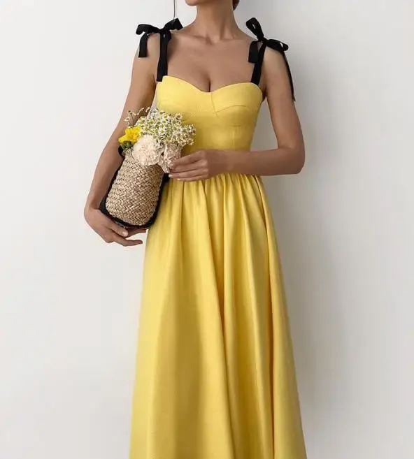 

Sexy Women's Dress V-Shaped Collar Sleeveless High Waist Lace Up Summer Strap Waist Wrapped Solid Color Loose Fitting Dress