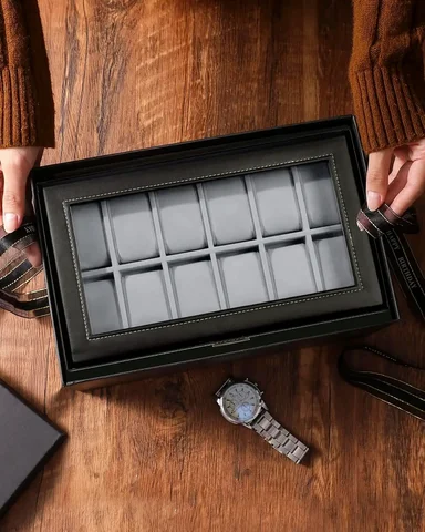 Коробки для часов Geekthink, 12-местная, искусственная кожа