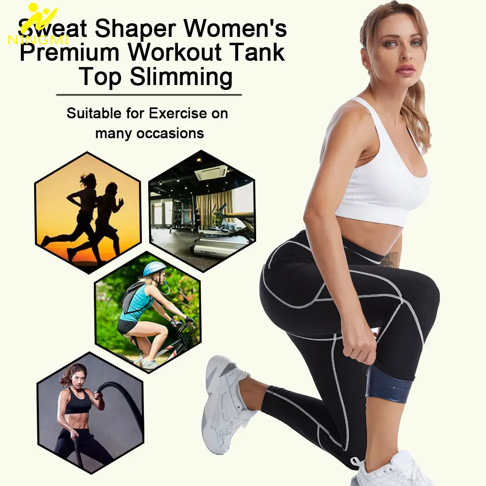 NINGMI Sweat Pants for Women Weight Loss Trousers Sauna Leggings Slimming Sportwear Fitness Fat Burning Ladies Body Shaper Gym
