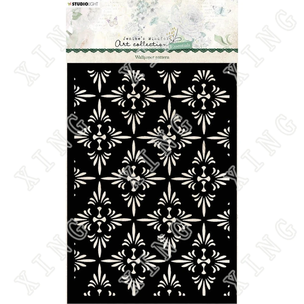 

Wallpaper Pattern Essentials Airbrush Painting Decor Stencils for Diy Scrapbooking Art Ablum Diary Stamp Crafts New Arrival