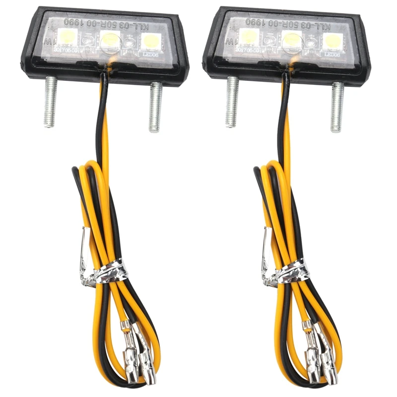 

2X Motorcycle Decorative LED Taillight License Plate Light For Honda Kawasaki Yamaha Suzuki White
