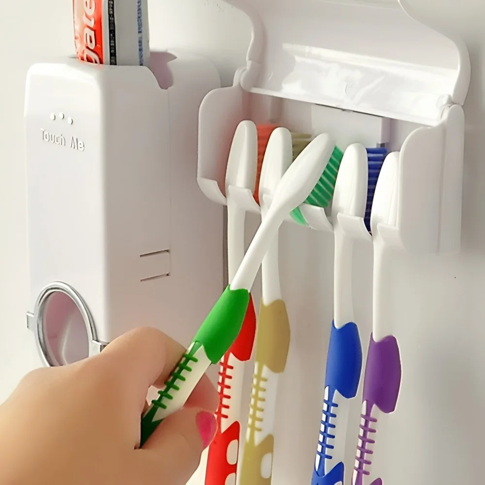 Tooth Brush Holder Auto Toothpaste Dispenser Toothbrush Holder Toothpaste Squeezer Toothbrush Wall Mount Stand Bathroom Tools