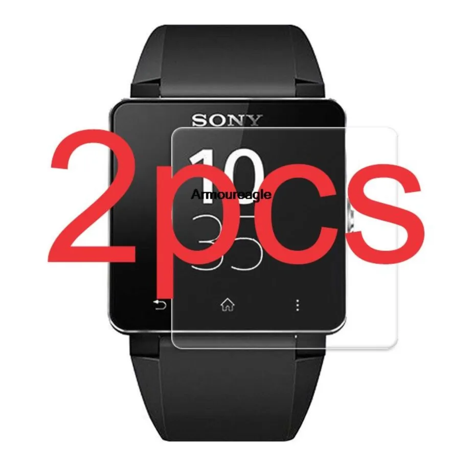 

2pcs 2.5d tempered glass guard on for sony smart watch 2 sw2 screen protector watch protective film for sony smartwatch 2