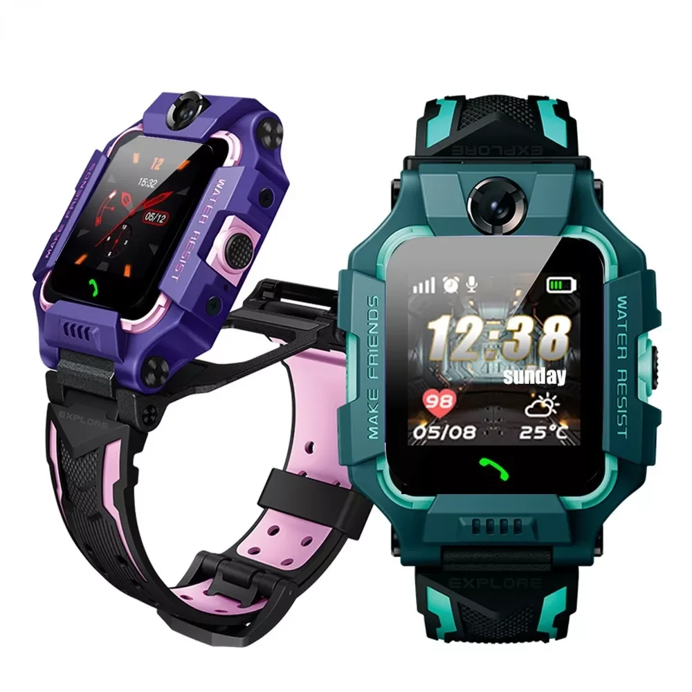 

Детские Смарт-часы 2021 с двумя камерами, голосовым чат, кнопкой SOS, GPS, Детские Смарт-часы для мальчиков и девочек с SIM-картой, с поворотом на 360 г...