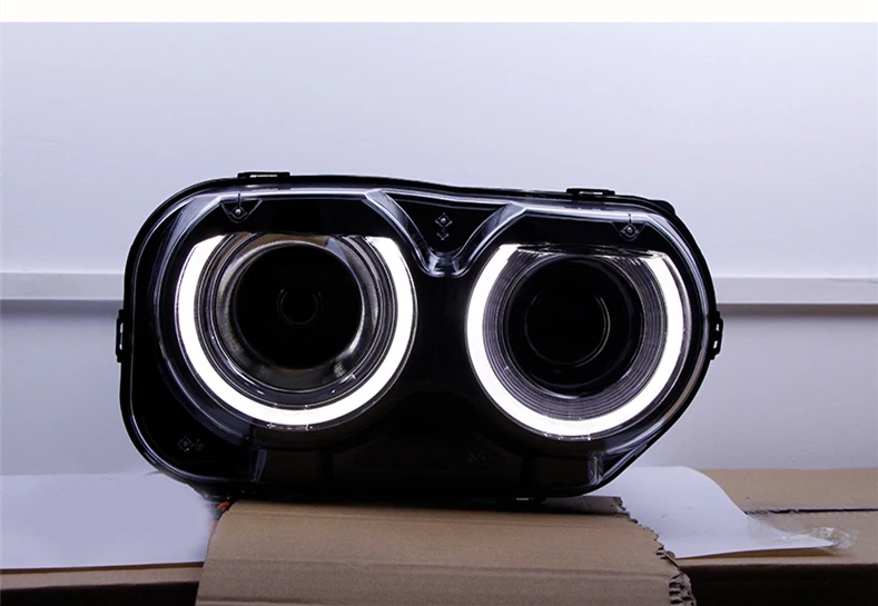 Пара автомобильных фар в сборе для Dodge Hellcat Challenger 2008-20 ангельские глазки