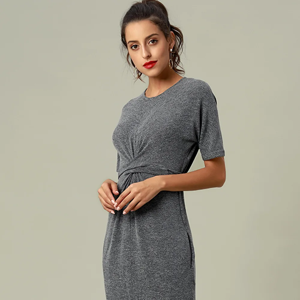 Solid Cotton Pajamas for Women Sexy Nightwear Knitted Slim Long Skirt Short Sleeve Nightgown Women's Loungewear Maxi Dresses Pj