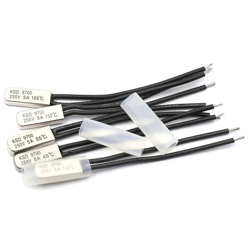 

2PCS KSD9700 250V 5A Bimetal Disc Temperature Switch N/C Thermostat Thermal Protector 15~35 140~155 degree centigrade