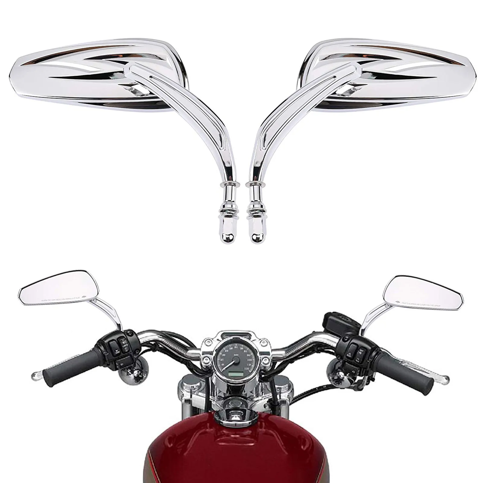 

Motorcycle Rear View Mirror Wide Angle End Mirrors Durable Aluminum Alloy Shell Glass Mirror Rear View Mirrors For