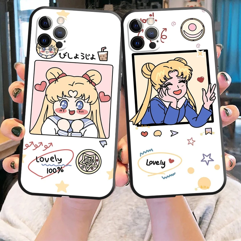 

Sailor Moon Bandai Phone Case For iPhone 11 12 13 Pro MAX 6 6S 7 8 Plus XS 12 13 Mini X XR SE 2020 5 Japan Anime Funda Cover