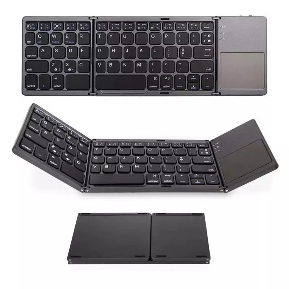

Portable Mini Bluetooth-compatible Keyboard Wireless Foldable Trackpad Keyboard Compatible For Ios Android Windows ipad