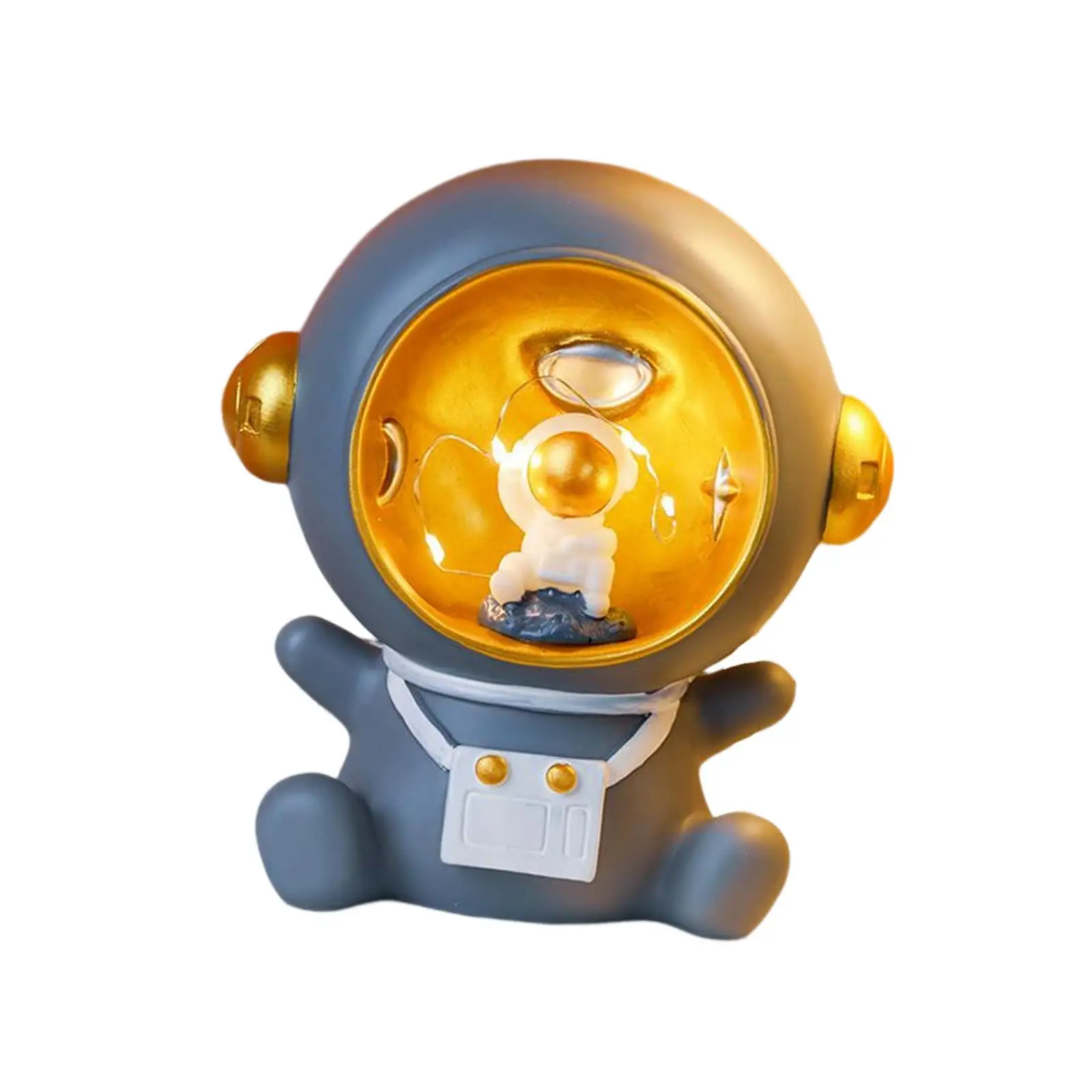 Милый астронавт, Детская копилка, Ночной светильник, скульптура для детской комнаты, устойчивый к царапинам прикроватный столик, Декор, Размер 15x17 см