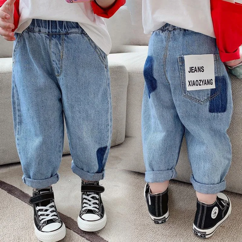 

Kids Clothes Boys Girls Cotton Long Denim Pants Casual 2023 Spring Autumn Loose Jeans For 1-8Years Outwear clothes