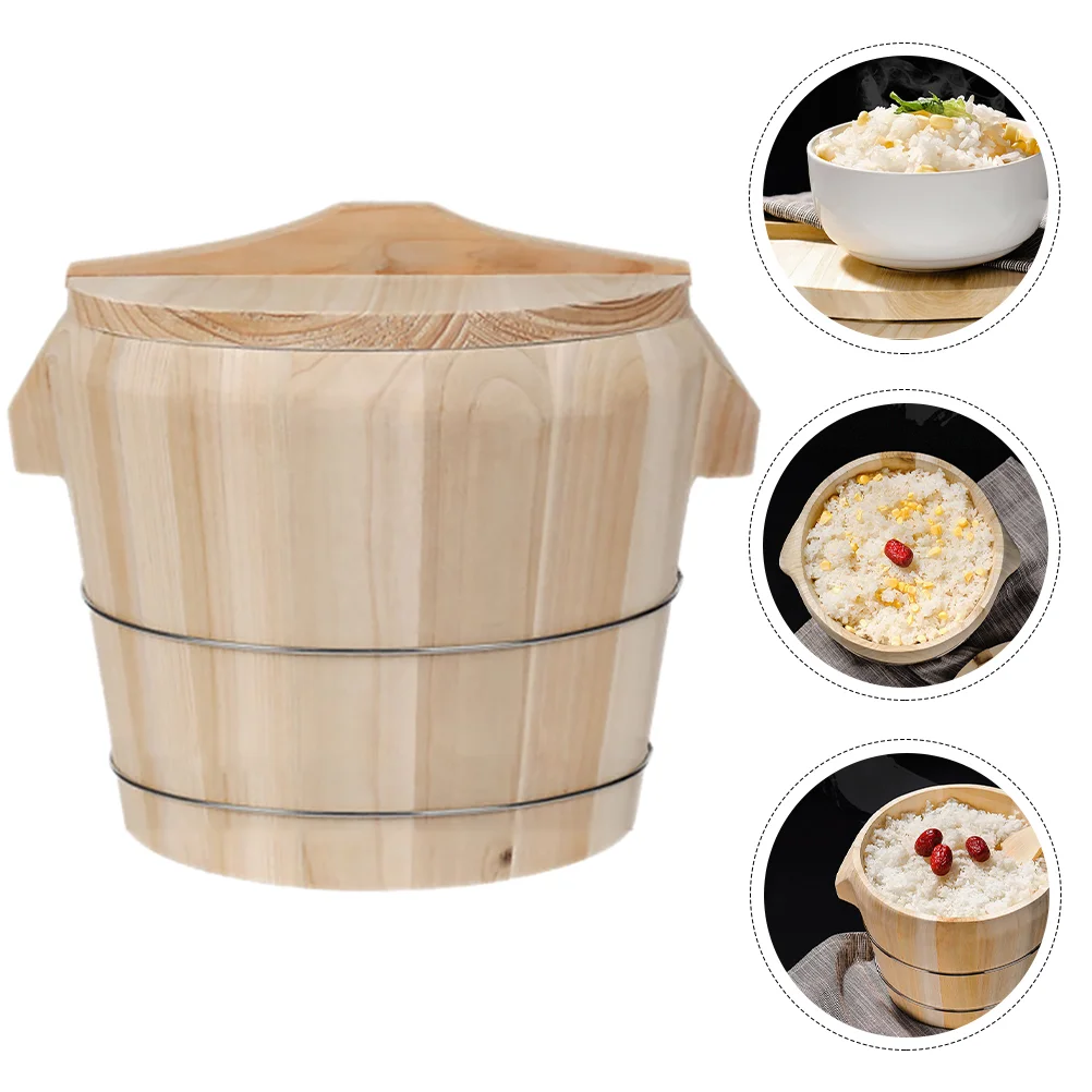 

1 комплект, портативное практичное декоративное устройство, ведро для приготовления риса на пару, деревянное ведро для хранения для домашне...