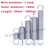 1234 pcs wd 1 2mmod 10mm 304 stainless steel s hook tension cylindroid helical pullback extension tension coil spring