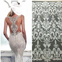summer high end embroidery sequined lace fabric european and american luxury wedding dress diy fabric