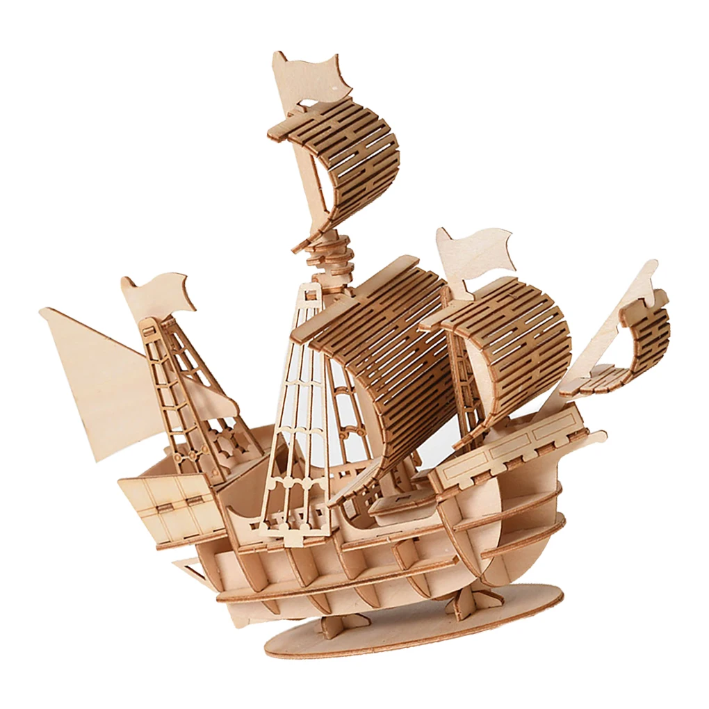 

Игрушки «сделай сам» для парусного корабля, стабильная игрушка-пазл, гибкая Съемная настольная декорация, развивающая практичная игрушка д...