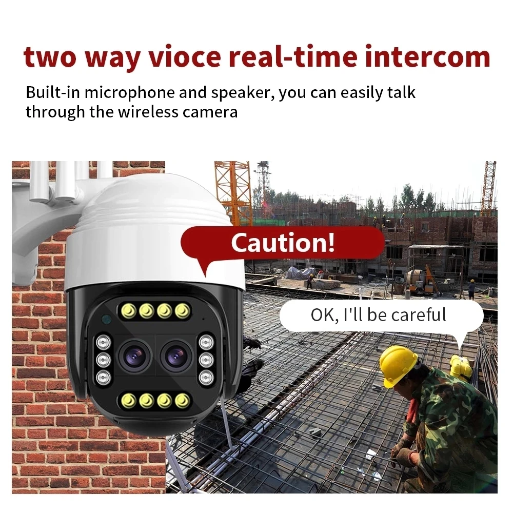 Yoosee 1080P наружная камера видеонаблюдения PTZ WIFI двойной объектив 10X зум CCTV умный дом