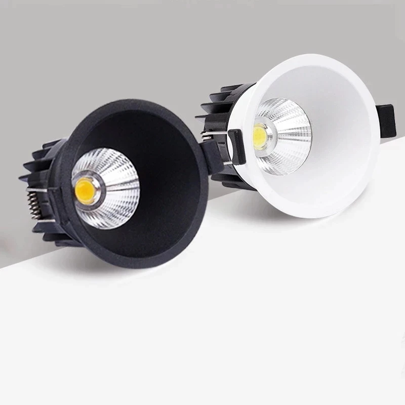 

Dimmable Recessed Anti Glare LED Downlights 24W20W15W12W10W COB Ceiling Spot Lights AC90~260V Background Lamps Indoor Lighting