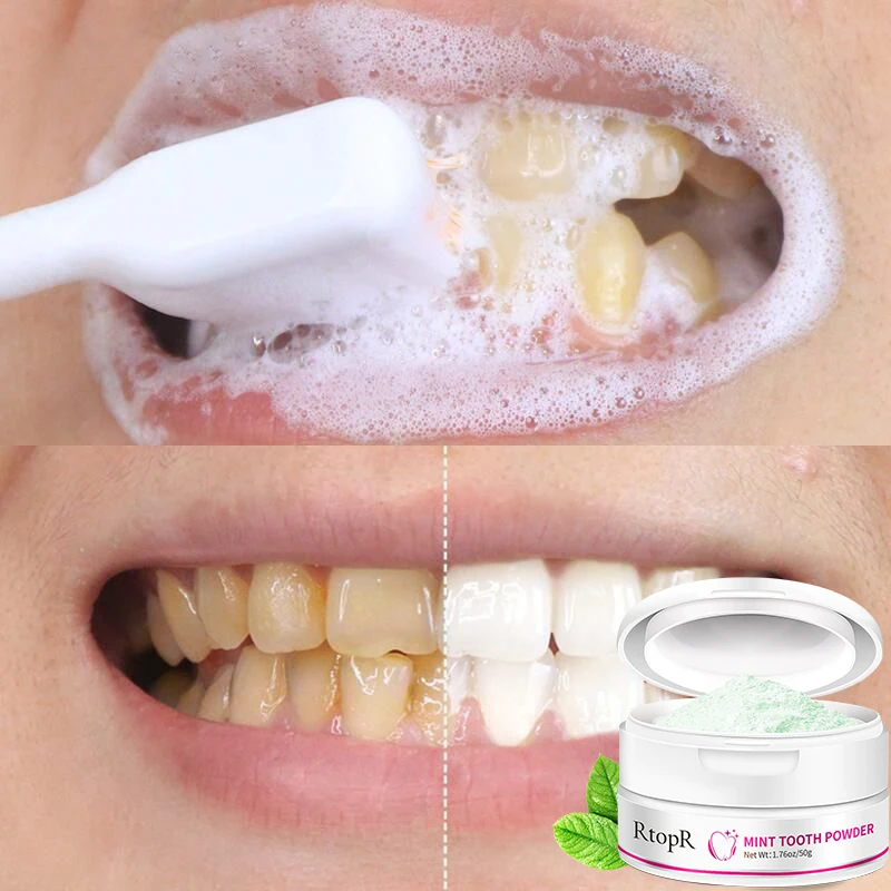 

50g Teeth Whitening Powder Pearl Essence Natural Dental Toothpaste Toothbrush Kit Oral Hygiene For Remove Stains Plaque 2023