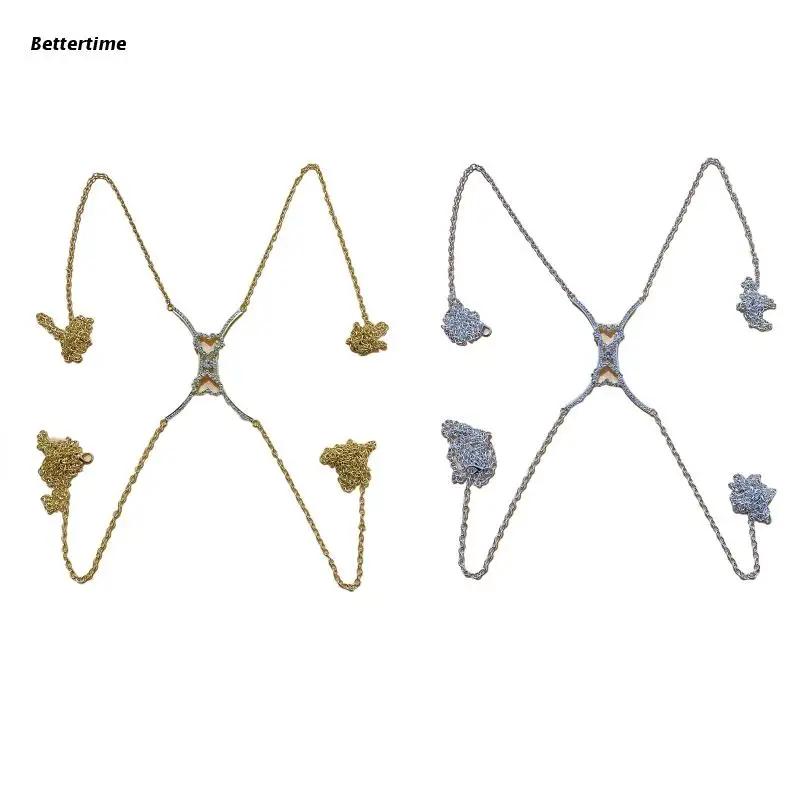 

B36D Bra Chain Jewelry Luxury Heart Crystal Chest Bra Chain Rhinestone Body Chain Necklace Body Jewelry For Women Sexy Bra