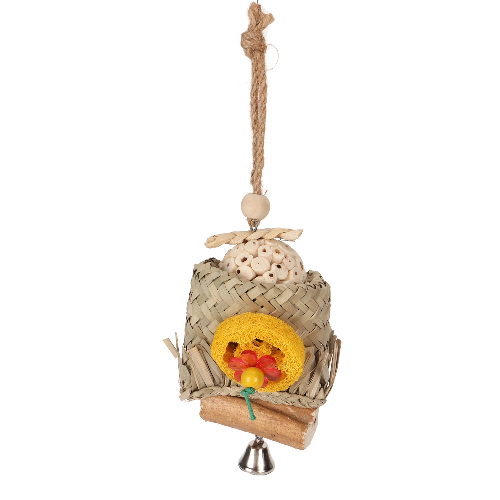 Жевательные игрушки в виде попугаев Пальмовые Листья плетеные кусающие