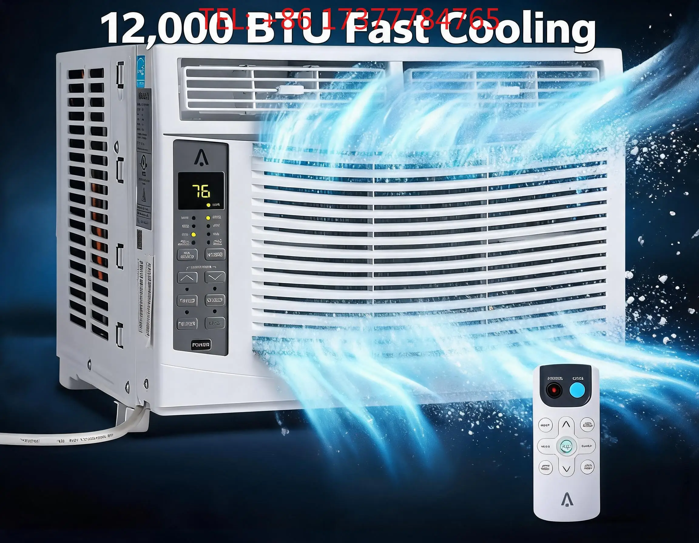 Фото Умный оконный кондиционер Wi-Fi мощностью 12000 BTU, быстрое охлаждение для помещений до 550 кв. футов, с пультом ДУ и оконным комплектом для спальни и офиса №3