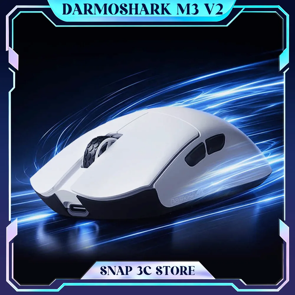 Фото Беспроводная игровая мышь Darmoshark M3 V2 8000 Гц с сенсором PAW3395, 26K DPI, ультралегкая, для киберспорта, с программируемыми макросами, 8K мышь №1