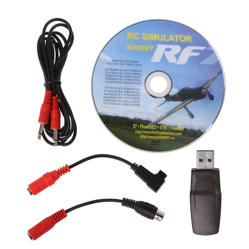 

USB-кабель для симулятора полета 22 в 1 FPV RC, поддержка профессионального USB-симулятора для G7 Phoenix 5,0 Aerofly для xtr VRC FPV