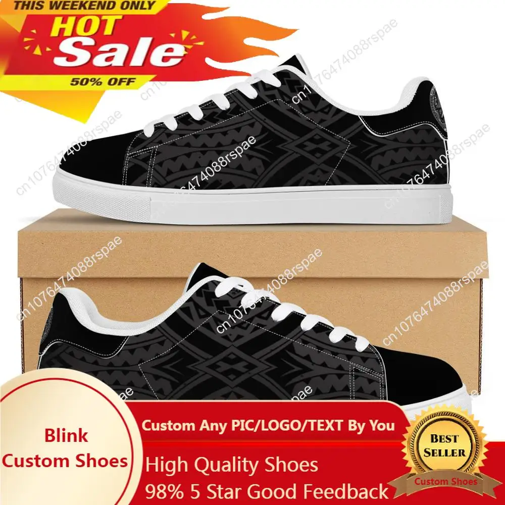 

Black Polynesian Samoa Tribal Sia Flat Sneaker Samoa Logo Printing Custom Fashion Walking Sport Shoes Light Women Running Shoes