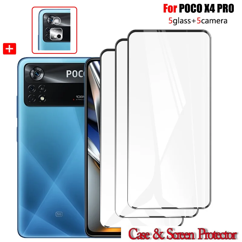 

poco x4 pro,9H Glass for xiaomi poco x4 pro cristal protector poco x4 x3 pro x3 x4 gt x3 nfc protection case pocox4pro shockproof cover pocox4 pro poko x4pro screen protector poco x4 pro 5g phone accessories