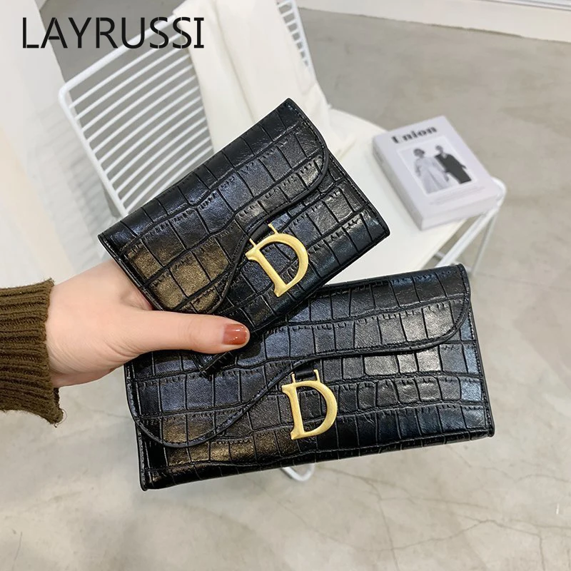 

LAYRUSSI 2023 Women's Wallet Crocodile Texture Card Holder Clutch Purse Coin Purse Hand Bag For Ladies Billeteras Para Mujer