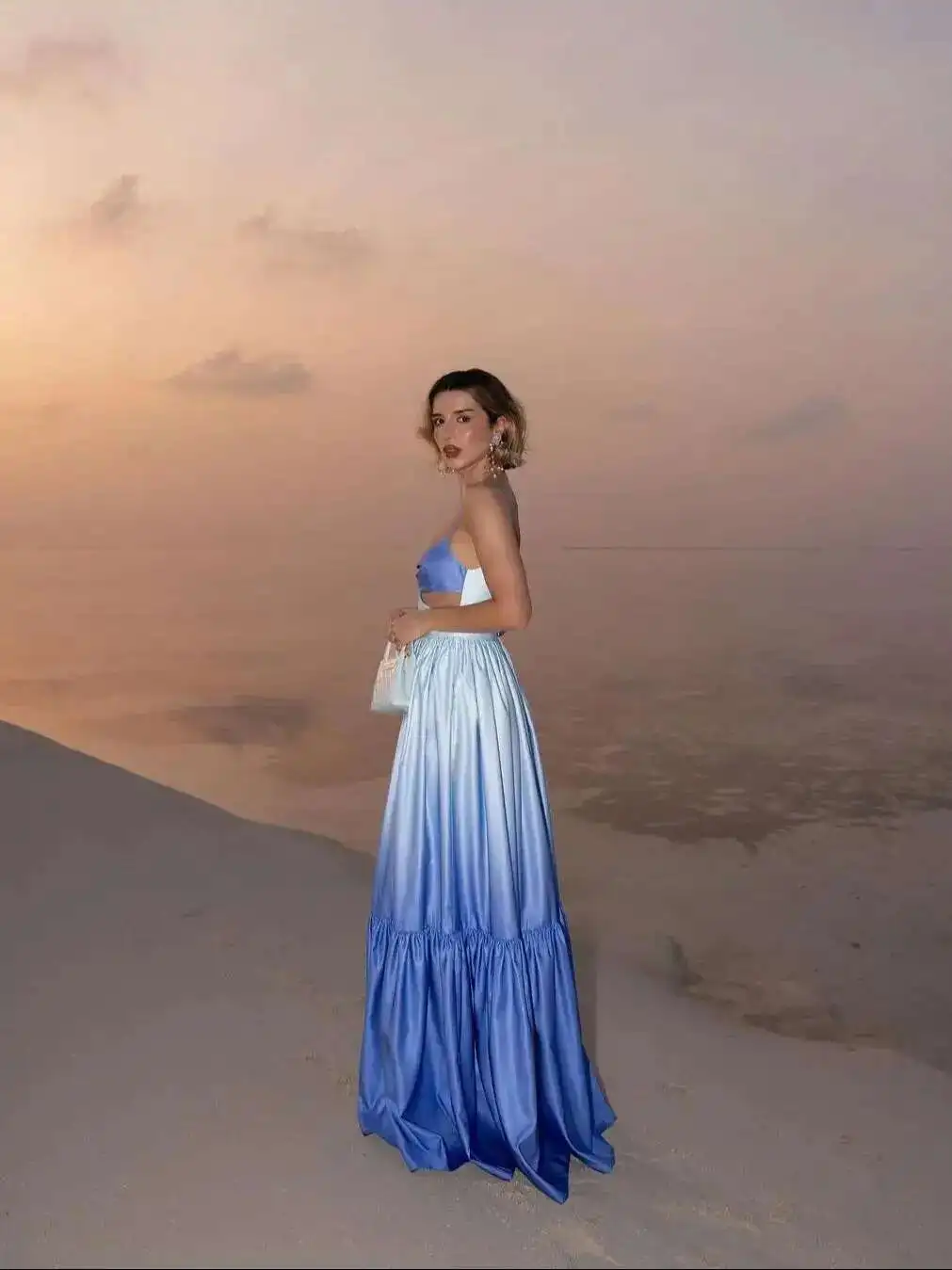 Женское миди с открытой спиной BabYoung элегантное платье макси без рукавов