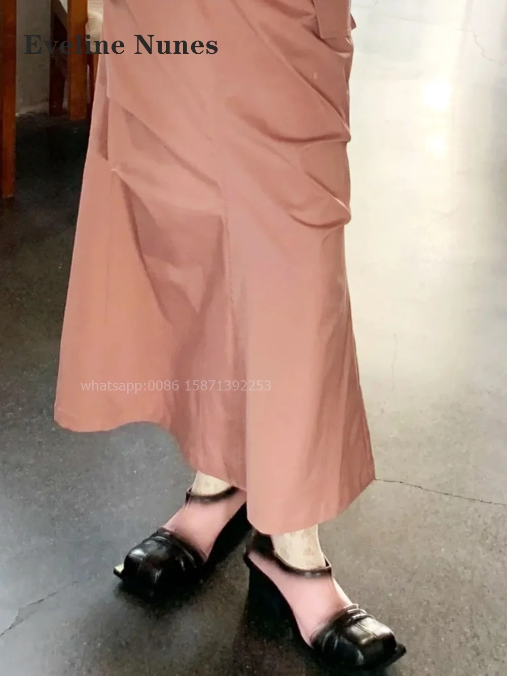 Туфли-лодочки женские на квадратном каблуке плиссированные градиентные без