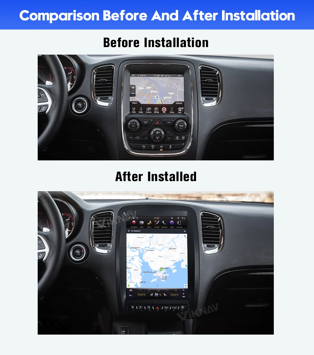 Автомобильный радиоприемник PX6 Для Dodge Durango 2009-2021 Android Тесла стиль вертикальный