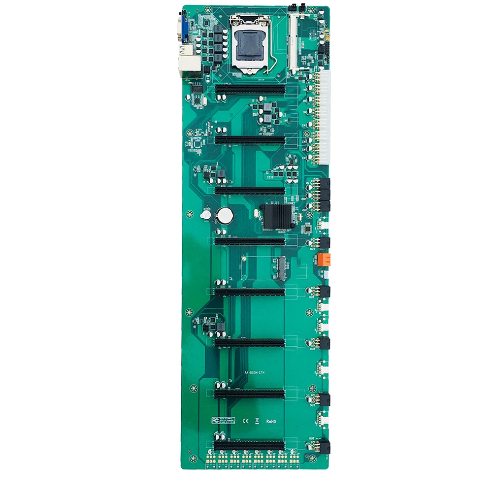 

B85 In-line BTC 8x PCIE Multi Graphics Motherboard Mine Board 8 Card Motherboard ETH Large Space for PC Computers