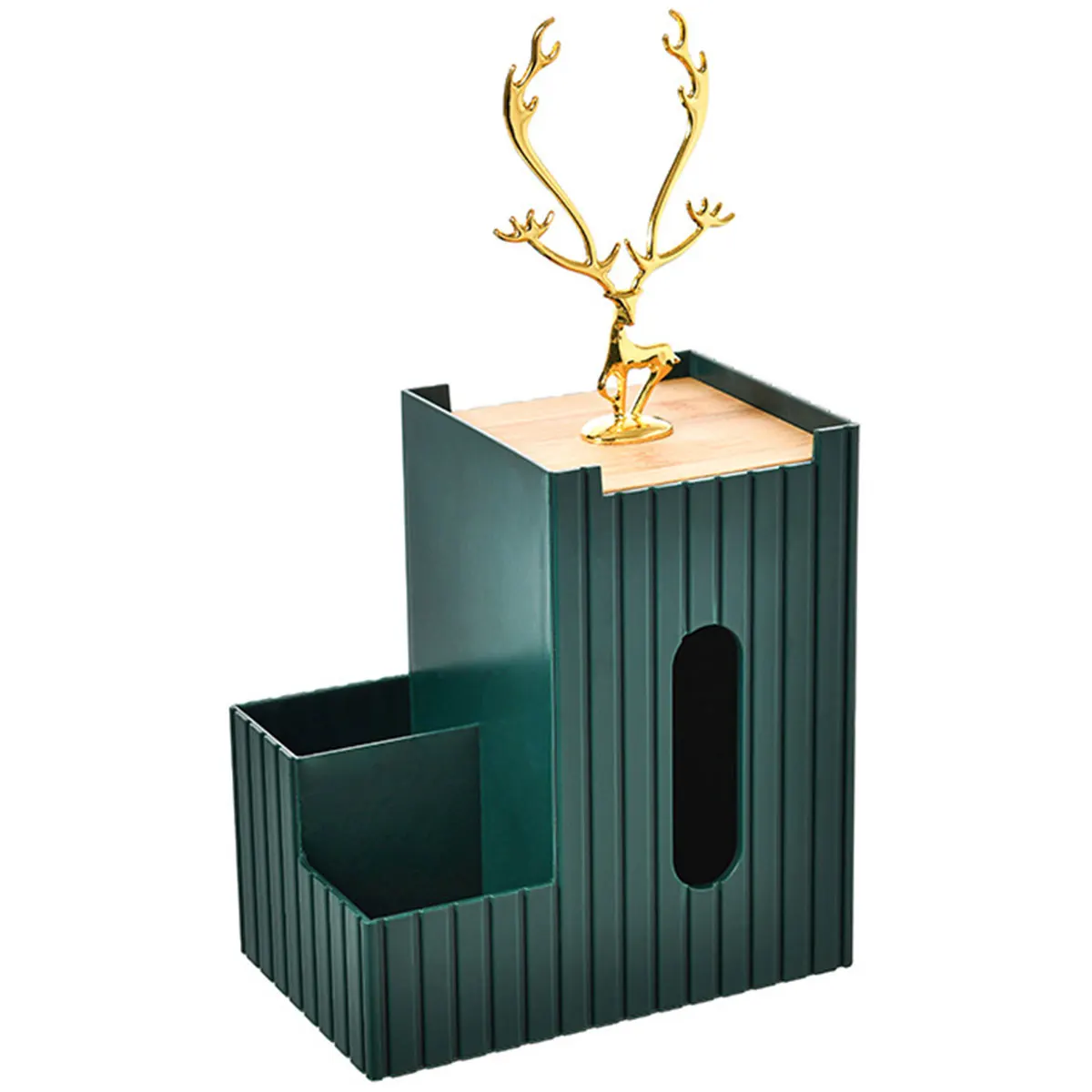 

Tissue Box Holder Decorative Deer Horn Facial Napkin Holder Large Capacity Tissue Box Cover Reusable Facial Paper Organizer