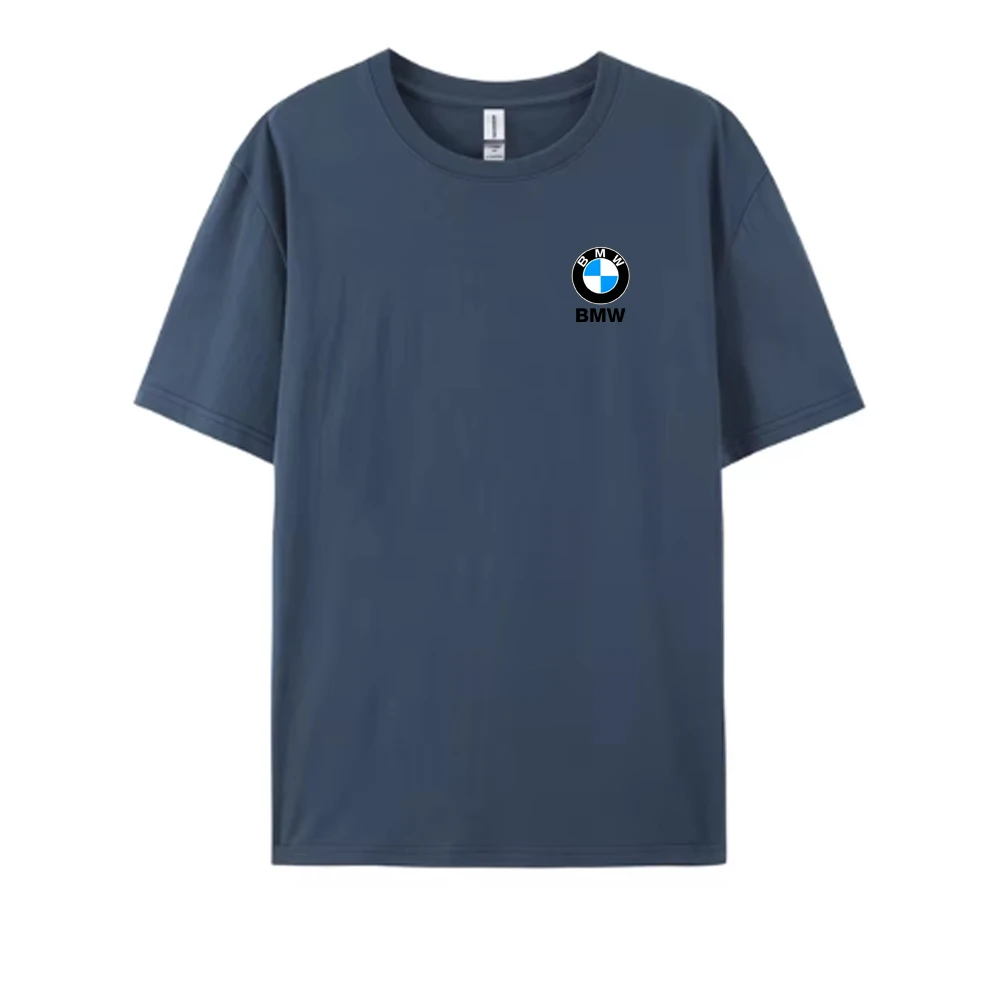 Мужская и женская быстросохнущая спортивная футболка BMW однотонная повседневная