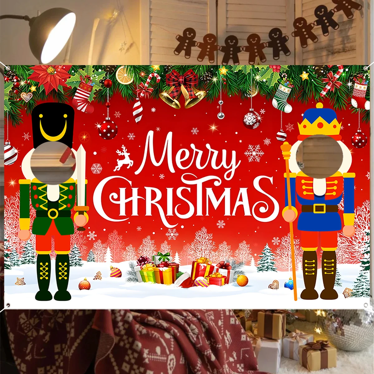 Рождественский фон украшение с Рождеством для дома 2024 Navidad Kerst Noel рождественский