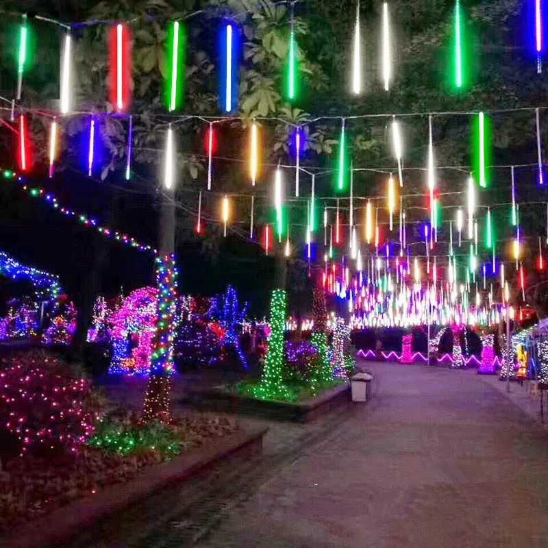 

32/24/16/8 Tubes Meteor Shower Lights Falling Rain Drop Fairy Lights Waterproof for Christmas Party Garden Holiday Decorations