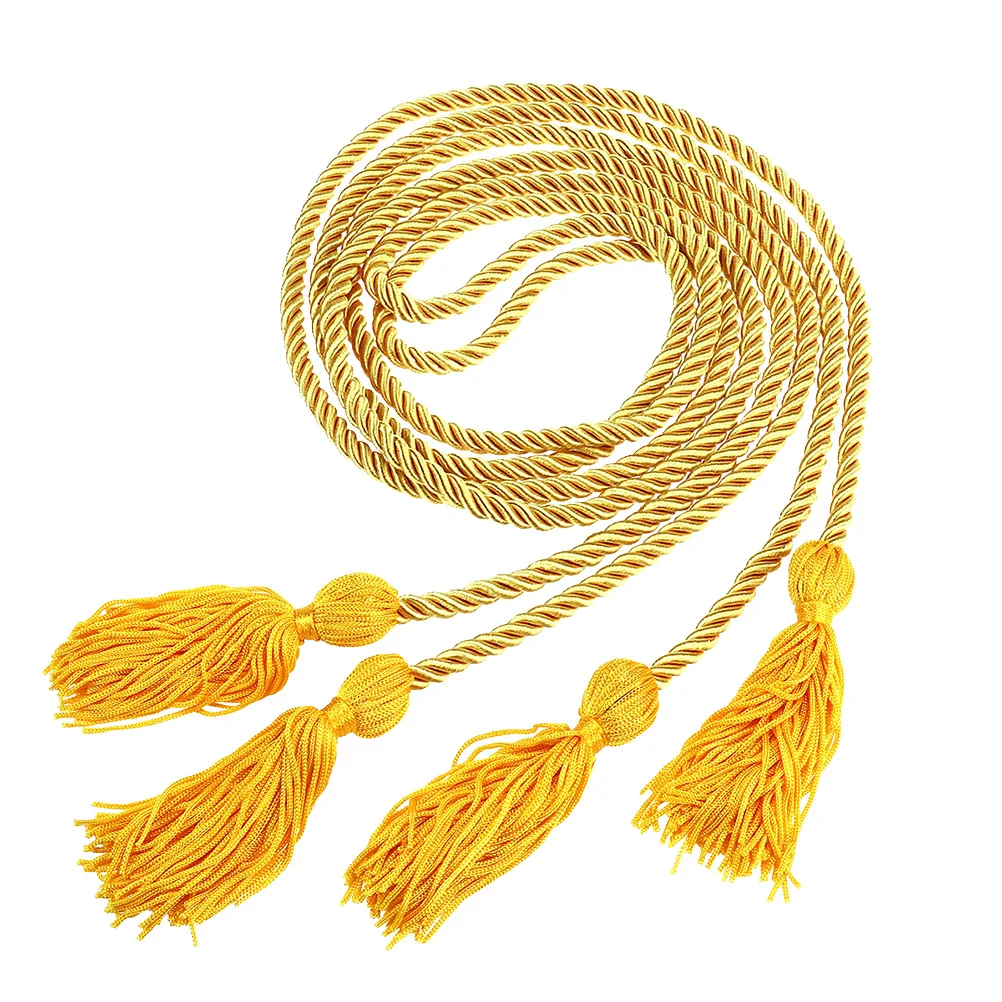 

2pcs Graduation Costume Tassel Graduation Honors Rope Bachelor Clothing Tassel Fringe(Yellow)