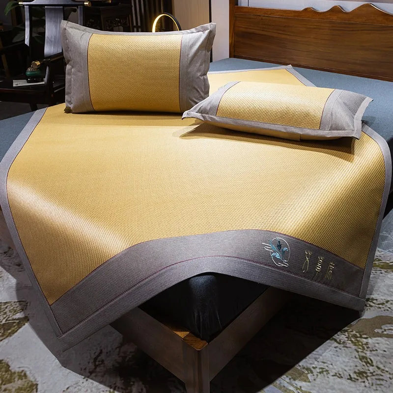 

Двухсторонний складной коврик из ротанга Mugwort, набор из трех предметов, кровать 1,8 м, летний репеллент от комаров, коврик для льда, мягкий коврик