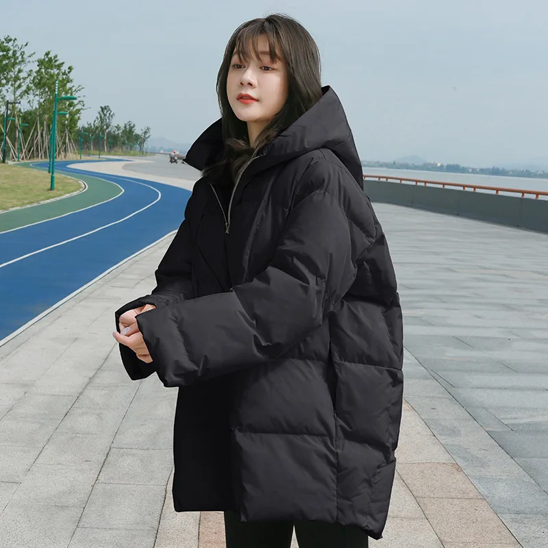 Women's 2022 Mid-length Winter New Padded Jacket Ins Bread Jacket Long-sleeved Fashion Student Loose Bf Down Padded Jacket Women
