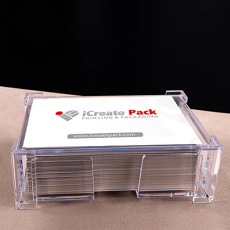 

3 In Card Holder Idol Photocards Protector Desk Shelf Storage Box Transparent Desktop Business Postcard Display Stationery