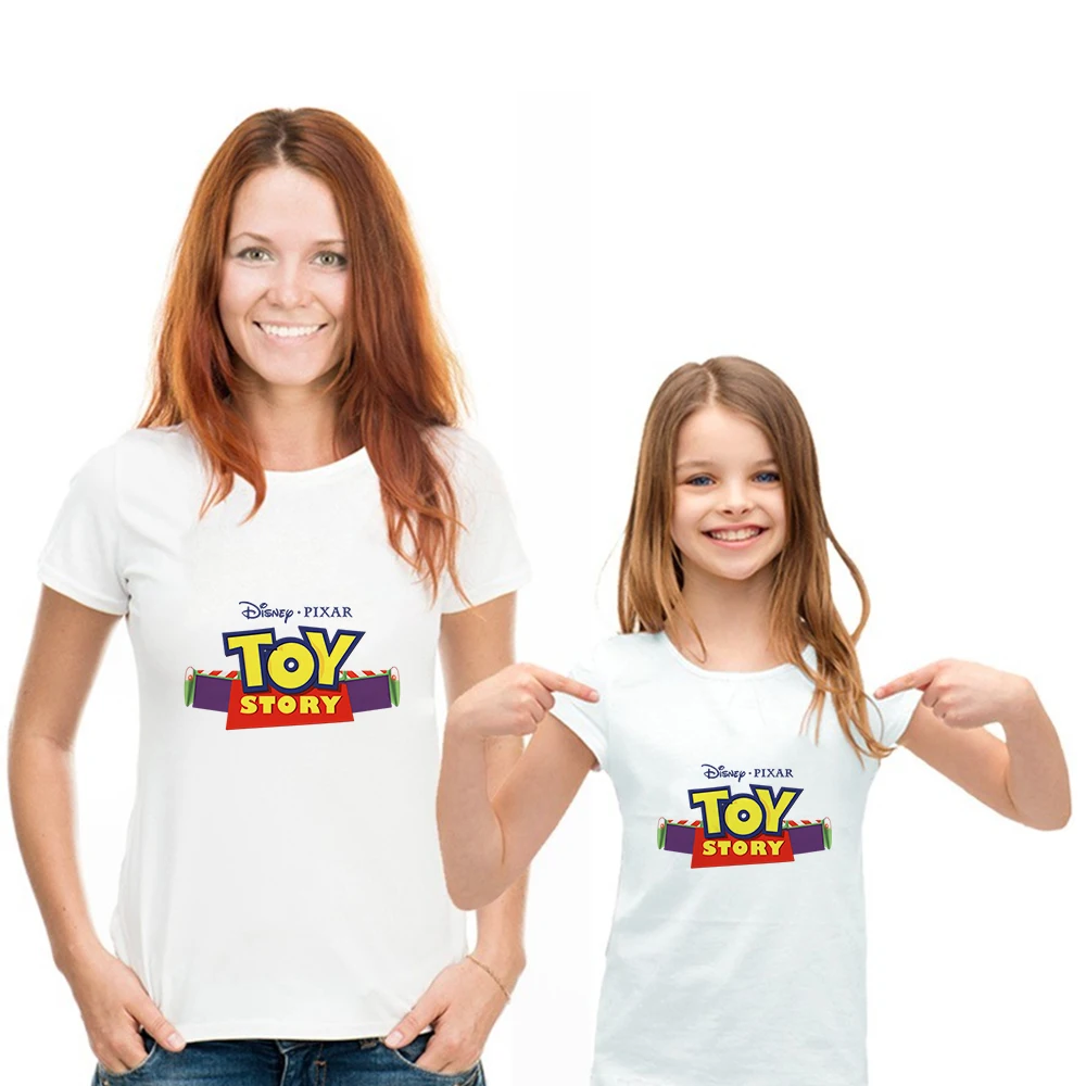 

T-Shirts Disney T Shirts Children Family Women Tshirts Toy Story Letter Printing Leisure Aesthetic Trendy Disney Brand Harajuku