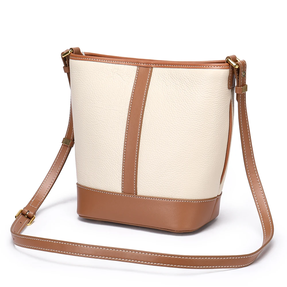 Westal Designer Genuine Leather Bucket Cross Body Bag Women Luxury Leather Shoulder Bag Ladies Tote Handbag Messenger Bag